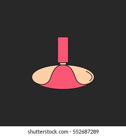 Perfume bottle symbol flat sign line icon on background