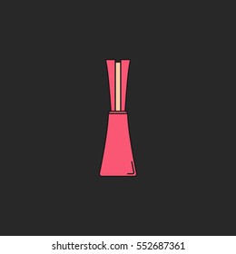 Perfume bottle symbol flat sign line icon on background