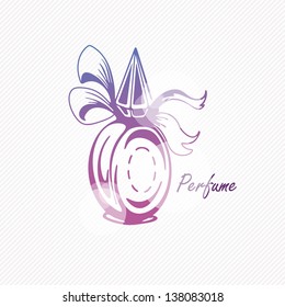 Perfume bottle with tape. Vector illustration