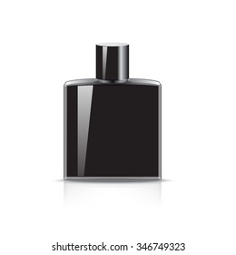 perfume bottle template on isolated white background