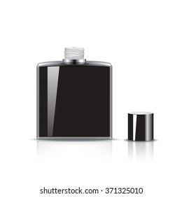 perfume bottle template on isolated white background