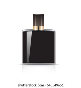 perfume bottle template on isolated white background