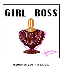 perfume bottle text girl pink art vector 