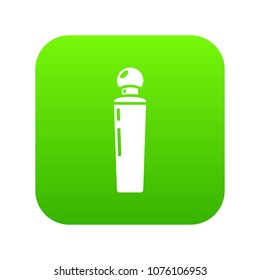 Perfume bottle tokyo icon green vector isolated on white background