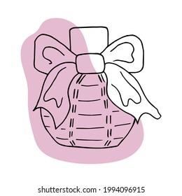 Perfume bottle vector .Vector hand drawn Perfume outline doodle icon. Perfume sketch illustration for print, web, mobile and infographics isolated on white background.
