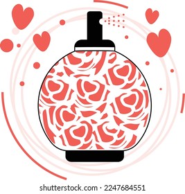 Perfume Bottle Vector Icon Design, Valentines Day Symbol, Love and Romance Sign, Friendship and Love sickness stock illustration, female fragrance gift concept