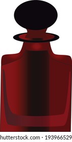 ILUSTRACIÓN DEL VECTOR DEL FRASCO PERFUME DE LUJO NEGRO Y ROJO 