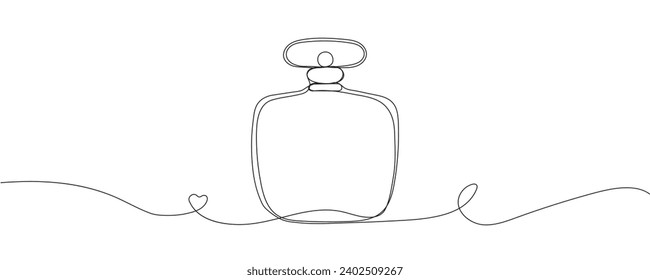 perfume bottle vector. Illustration of a continuous one line drawing. Perfume icon, one line vector illustration