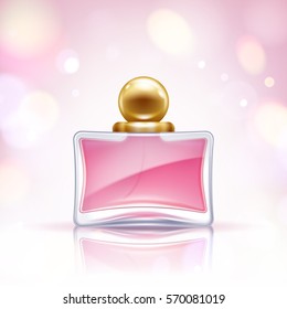 Perfume bottle vector illustration. Eau de parfum. Eau de toilette.