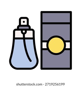 Ilustración vectorial de la botella de perfume, icono lleno del estilo