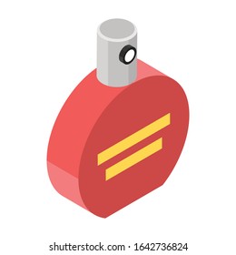 Vector de botella de perfume en diseño isométrico 