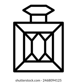Diseño de iconos de línea de Vector de botella de perfume