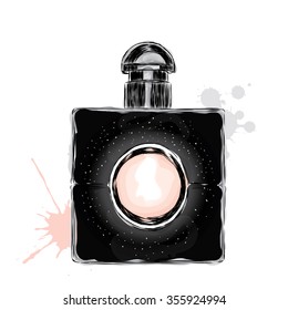 Perfume bottle vector. Trendy print. Fashion & Style.