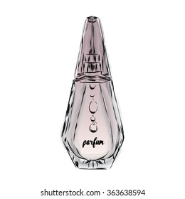 Perfume bottle vector. Trendy print. Fashion & Style. 
