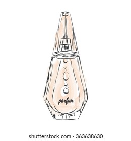 Perfume bottle vector. Trendy print. Fashion & Style. 