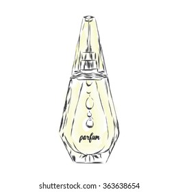Perfume bottle vector. Trendy print. Fashion & Style. 