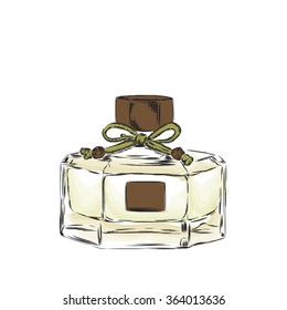 Perfume bottle vector. Trendy print. Fashion & Style.