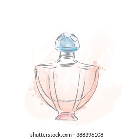 Perfume bottle vector. Trendy print. Fashion & Style. 
