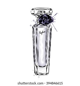 Perfume bottle vector. Trendy print. Fashion & Style.