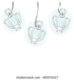 Perfume bottle vector. Trendy print. Fashion & Style. 