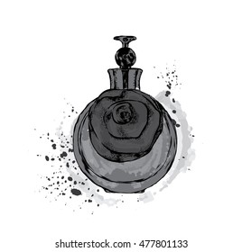 Perfume bottle vector. Trendy print. Fashion and Style.