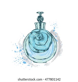 Perfume bottle vector. Trendy print. Fashion and Style.