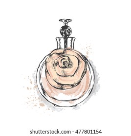 Perfume bottle vector. Trendy print. Fashion and Style.