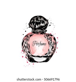 Perfume bottle vector. Trendy print. Fashion & Style.