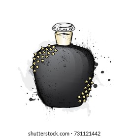 Perfume bottle vector. Trendy print. Fashion & Style.