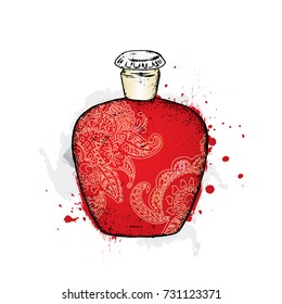 Perfume bottle vector. Trendy print. Fashion & Style.