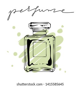 Perfume bottle vintage style, vector