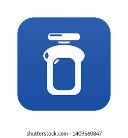 Perfume bottle water icon blue vector isolated on white background