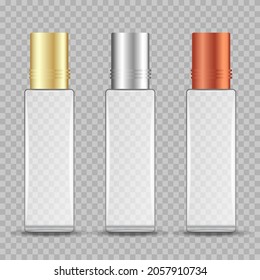 Perfume bottles 3d realistic vector illustration mockup isolated