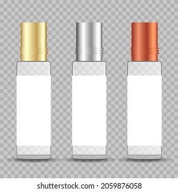 Perfume bottles 3d realistic vector illustration mockup isolated