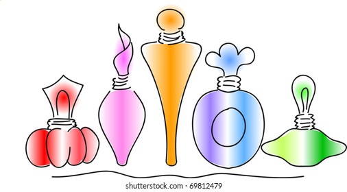 Perfume bottles isolated on white