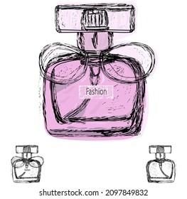 Perfume Bottles Pink Transparent Color On Stock Vector (Royalty Free ...