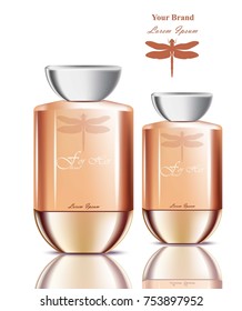 Perfume bottles realistic Vector. Product packaging for brands, advertise, commercial