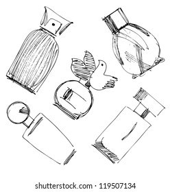Perfume bottles set.