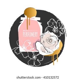 Perfume bottles vector set illustration