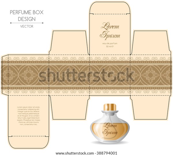 Perfume Box Design Retro Style Vector Stock Vector (Royalty Free) 388794001