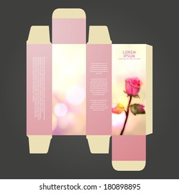 perfume box design, with rose.