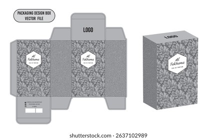 Perfume box design Design Template Al fakhama silver Color