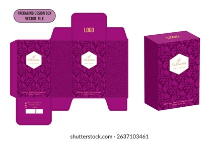 Perfume box design Design Template Al fakhama Purple Color