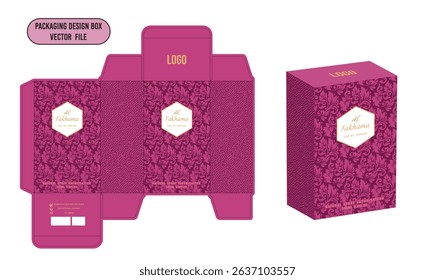 Perfume box design Design Template Al fakhama Pink Color