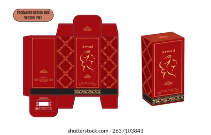 Perfume box design Design Template Arwad Red Color