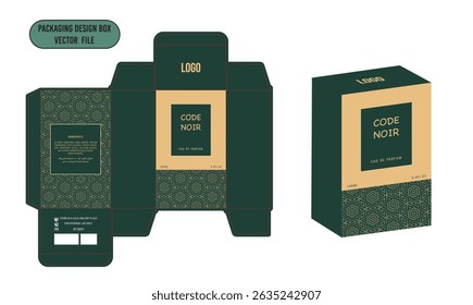 Perfume box design Design Template Code Noir Green