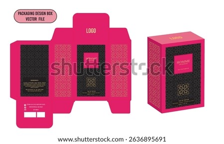 Perfume box design Design Template Homme Intense Pink Color