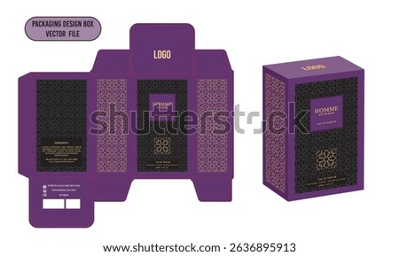 Perfume box design Design Template Homme Intense Purple Color