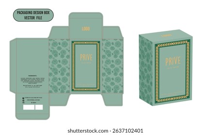 Perfume box design Design Template Prive Green Color