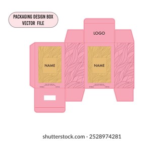 Perfume Box design Template, Product Box Design, Pink Color